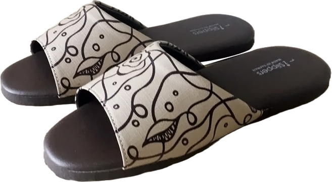 TAIWAN SLIPPER 台灣犀利趴 經典系列 皮質室內拖鞋, 花漾米, 1雙