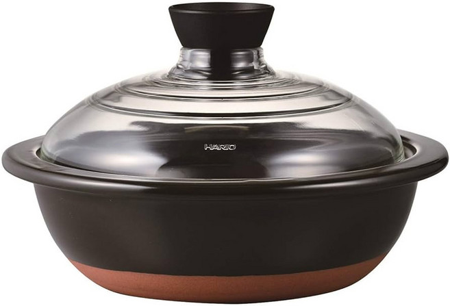 HARIO 好璃奧 萬古燒9號深土鍋, 255mm, 1組