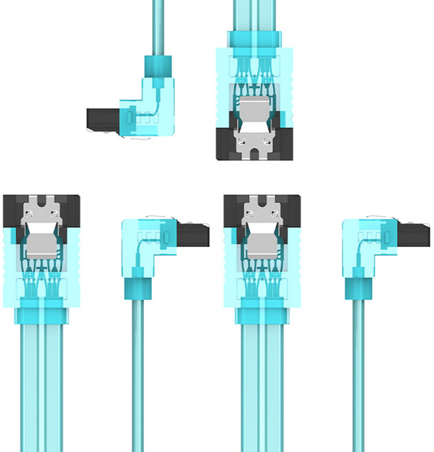 벤션 칼국수형 SATA 3.0 케이블, 아쿠아블루, 3개, 0.5m