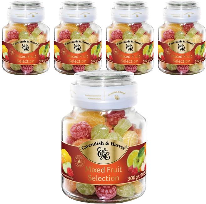 캐빈디쉬앤하비 믹스드 후르티 셀렉션 캔디, 300g, 5개