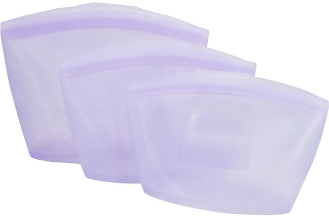 Silipot 優質矽膠拉鍊袋薰衣草 3 套, 薰衣草紫, 1組