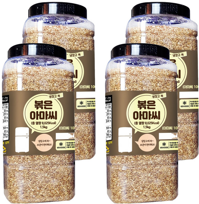 대구농산 냉장고쏙 볶은 아마씨, 1.5kg, 4개