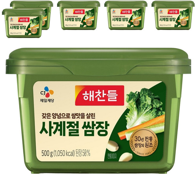 해찬들 사계절 쌈장, 500g, 6개