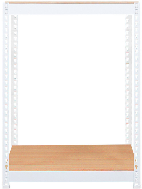 스피드랙 V2 선반 2단 800 x 300 x 1200 mm, 프레임(화이트) + 선반(우드)