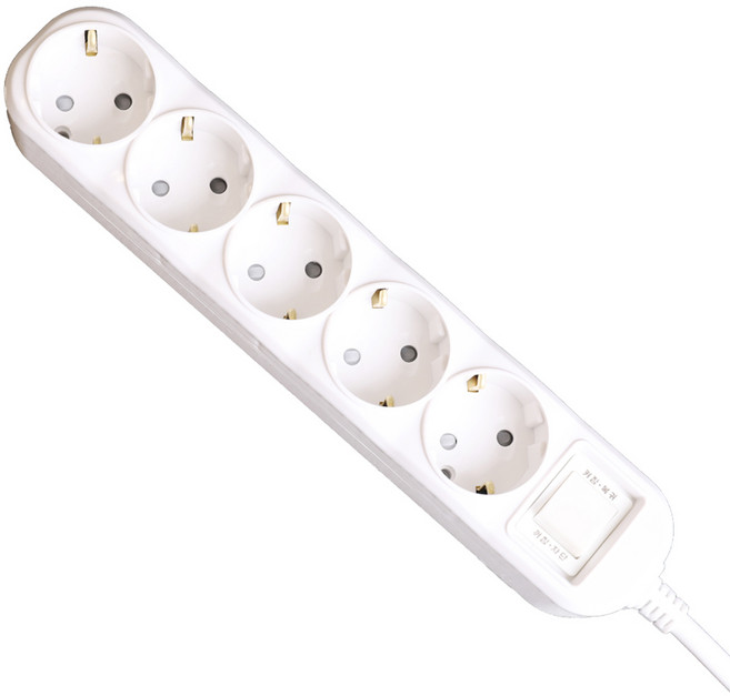 이어지다 접지 스위치 멀티탭 5구, 2.5m, 1개