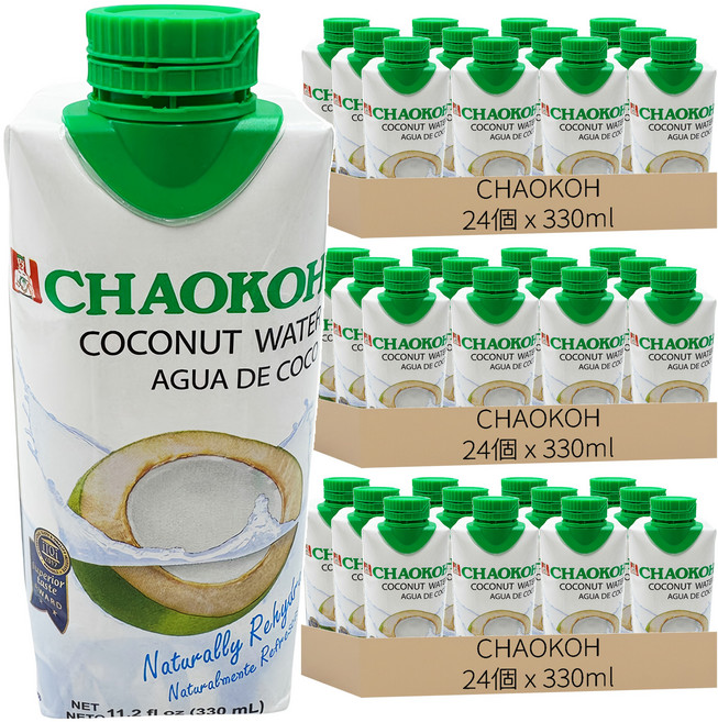 CHAOKOH 100%椰子水, 330ml, 72個