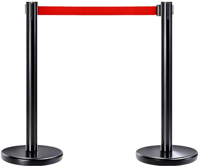 실속 일체형 스텐 벨트 차단봉 메탈블랙바디 + 레드벨트 세트, 2세트