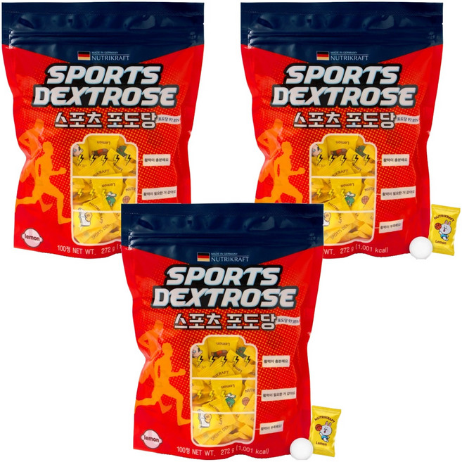 뉴트리크라프트 스포츠 포도당 캔디, 272g, 3개