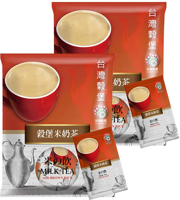 台灣榖堡 米奶茶經濟包 台灣公司貨, 2個, 25g, 10個裝