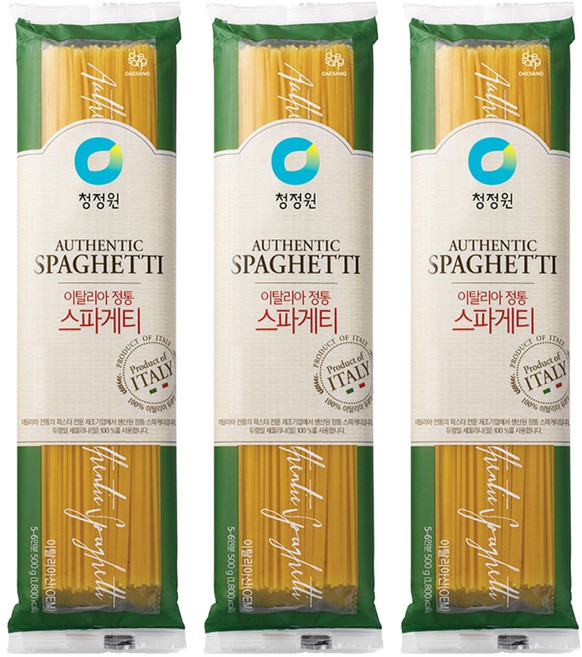 청정원 이탈리아 정통 스파게티면, 500g, 3개