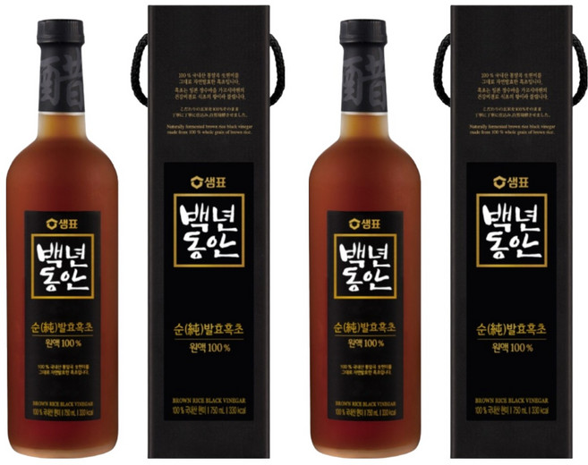 백년동안 순 발효 흑초 원액, 750ml, 2개