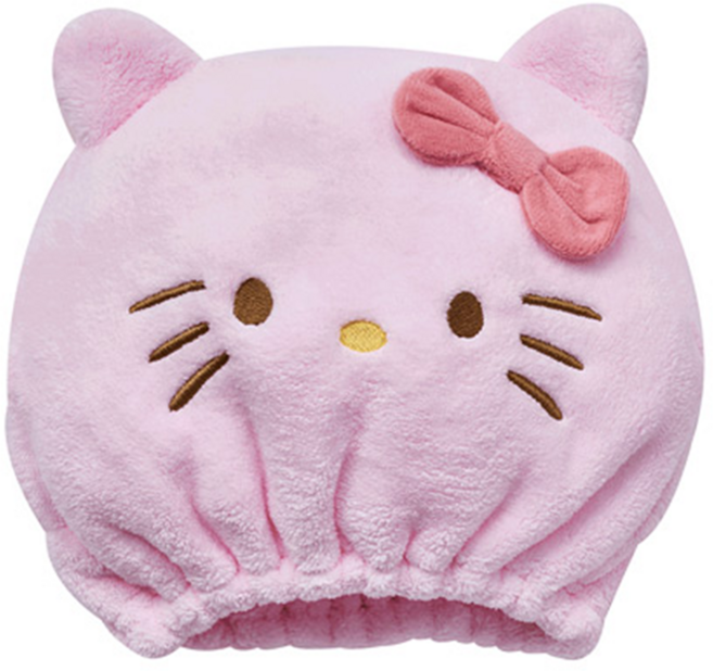ONEDER 旺達棉品 Hello Kitty 凱蒂立體乾髮帽 20 x 20cm, 凱蒂 粉色, 1個