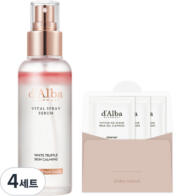 달바 화이트 트러플 바이탈 스프레이 세럼 100ml + 약산성 젤 클렌저 9ml 세트, 4개
