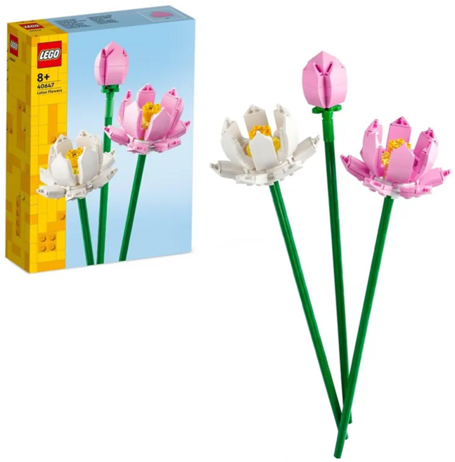 LEGO 40647 Lotus Flowers, 1盒, Lotus Flowers 白色 + 粉色 + 綠色