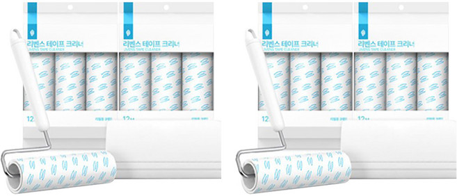 리벤스 사선컷팅 돌돌이 테이프클리너 본품 + 리필 7종 세트, 2세트