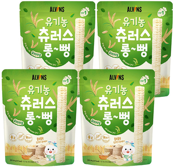 ALVINS 愛彬思 孩童長條吉拿棒 Step1, 原味, 4包