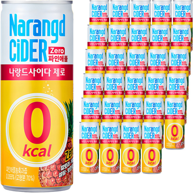 나랑드사이다 제로 파인애플, 245ml, 30개