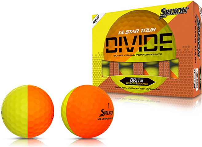 스릭슨 Q STAR 투어 디바이드 골프공 3피스, 오렌지 + 옐로우, 12개입, 1세트