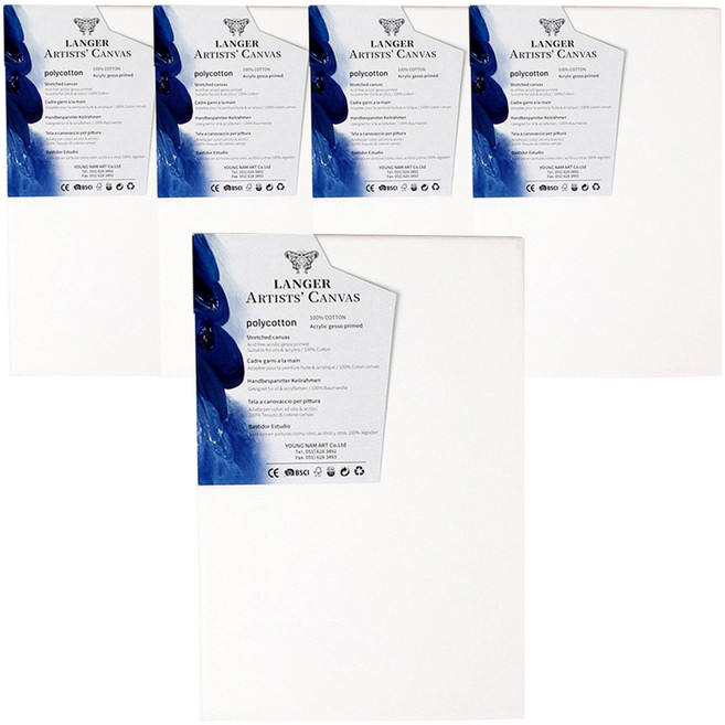 langer 캔버스 미술 화판 면천캔버스, 2호, 5개