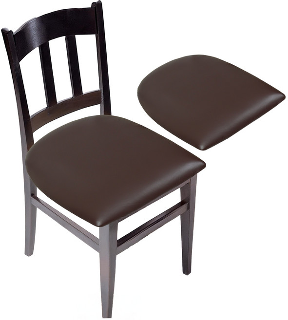 하늬통상 PU 사각 가죽 의자커버, 브라운, 2개