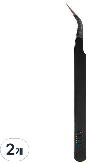 ELLE PARIS 고급 속눈썹 트위저 핀셋, 2개, 블랙