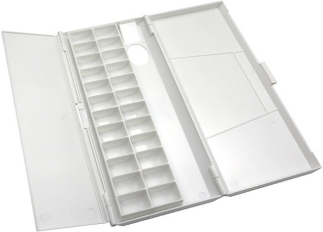 스타리움 전문가용 플라스틱 수채화 팔레트 화이트, 24칸, 1개