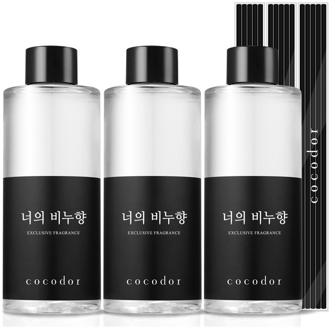 코코도르 디퓨저 리필액 200ml + 리드스틱 5P, 너의비누향, 3개