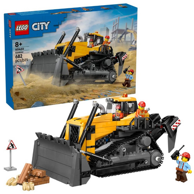 LEGO 樂高 城市系列 黃色推土機 Yellow Bulldozer 60466, 1盒, 多色