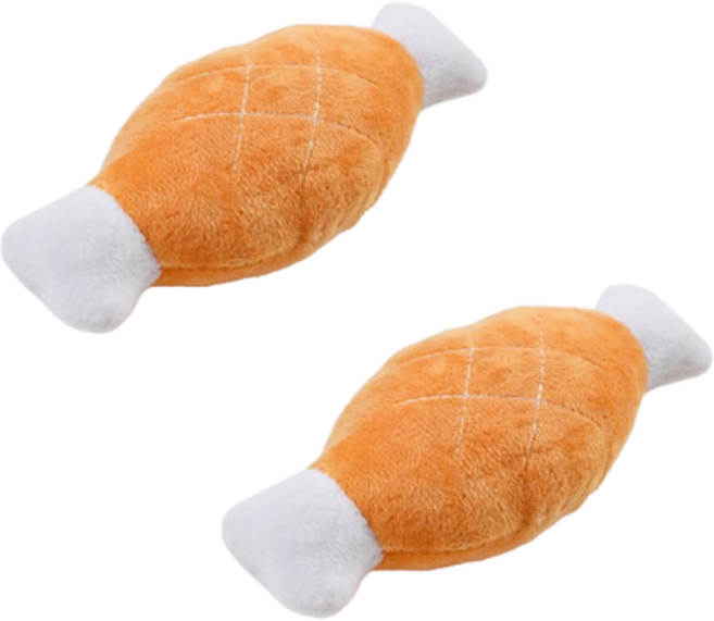 쿠펫츠 강아지 삑삑이 장난감 바베큐, 브라운, 2개