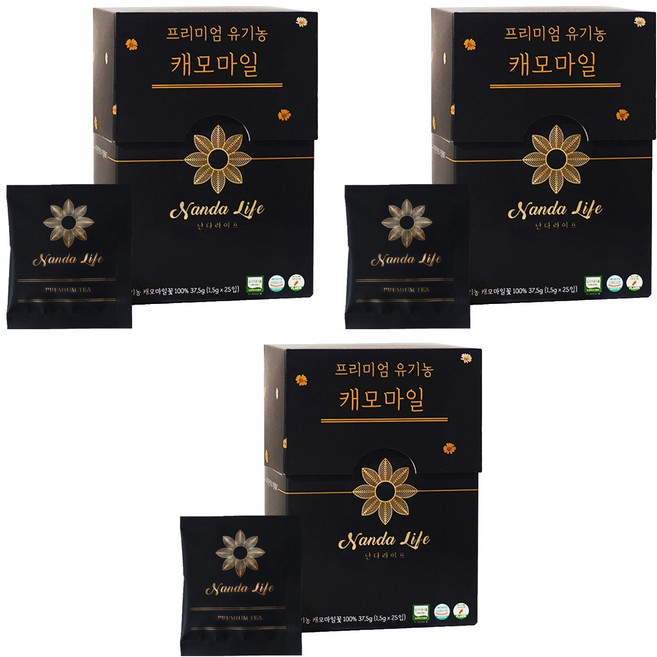 난다라이프 프리미엄 유기농 캐모마일 PLA 티백, 1.5g, 25개입, 3개