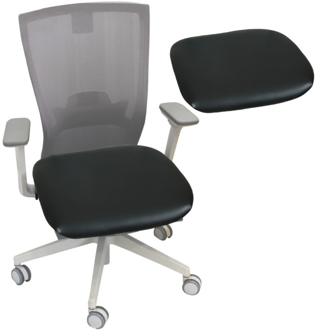 하늬통상 PU 사각 가죽 의자커버, 블랙, 2개