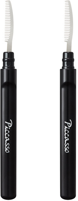 피카소 속눈썹 빗 숏핸들, 혼합색상, 2개