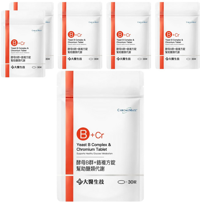 大醫生技 酵母B群 + 鉻複方錠, 30顆, 6包