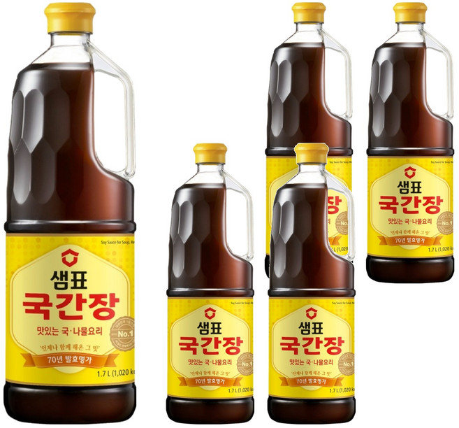 샘표 국간장, 1.7L, 5개