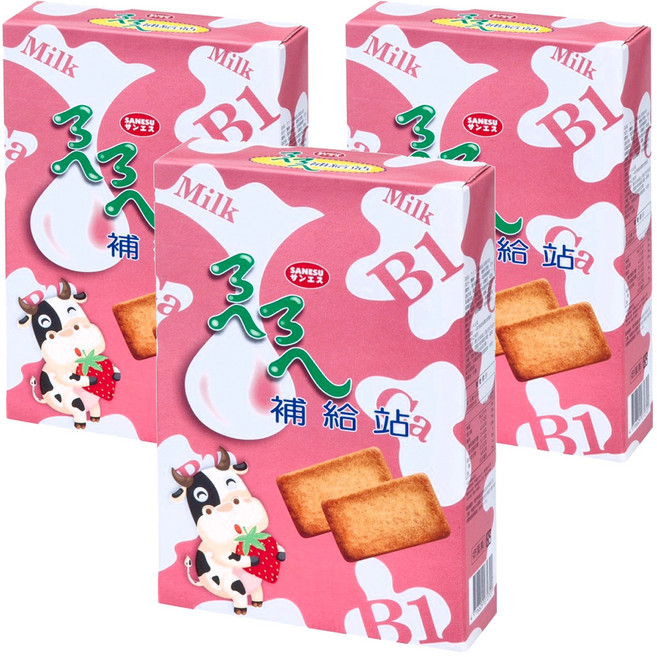 SANESU ㄋㄟㄋㄟ補給站 草莓牛奶, 114g, 3盒