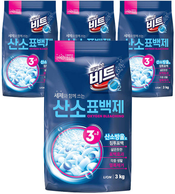 비트 오투 산소 표백제, 3kg, 1개입, 4개