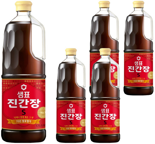 샘표 진간장 S, 1.7L, 5개