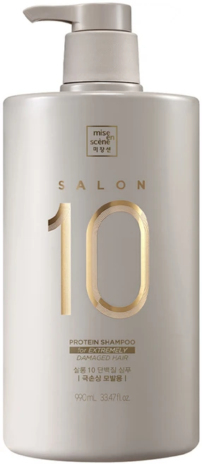 미쟝센 살롱 10 단백질 샴푸 극손상 모발용, 990ml, 1개 - 쿠팡