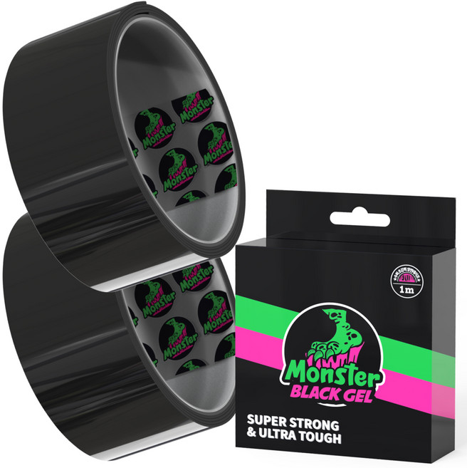 몬스터겔 초강력 차량용 다용도 실리콘 양면테이프 블랙겔 1m, 2개