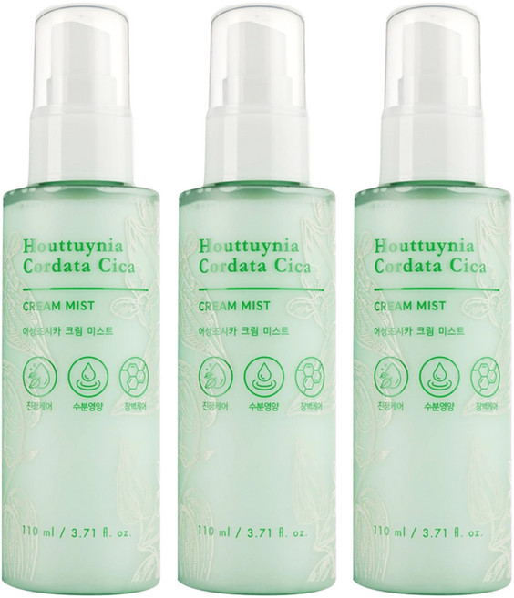 TONYMOLY 韓國原廠直供 魚腥草積雪草水潤乳霜噴霧, 3瓶, 110ml