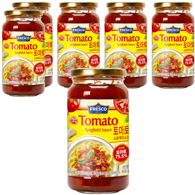 오뚜기 프레스코 토마토 스파게티소스, 600g, 6개