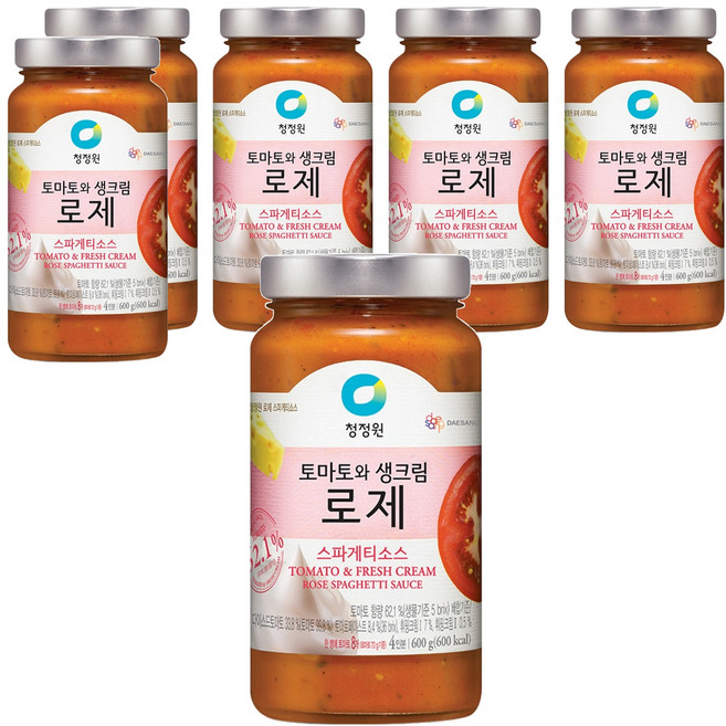 청정원 로제 스파게티소스, 600g, 6개