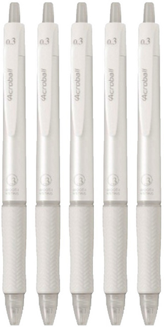PILOT 百樂 Acroball 輕油筆 T系列 0.3mm, 白色, 5支