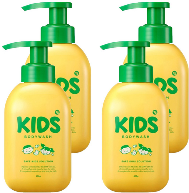 TS 키즈 바디워시 그린프루티향, 400g, 4개