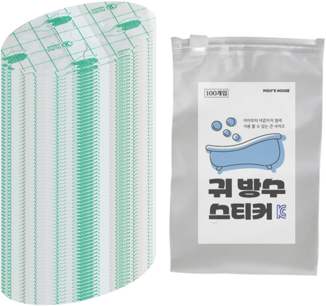 모리의집 귀 방수 스티커 100p, 투명, 100개