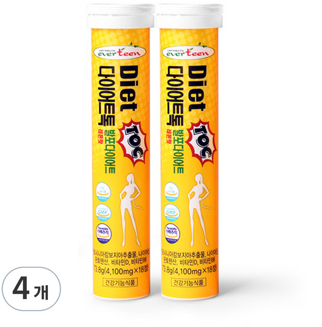에버틴 다이어트톡 레몬맛, 18정, 4개
