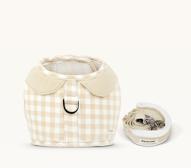 오데트 카라 하네스 + 리드줄 세트, 아이보리, 1세트