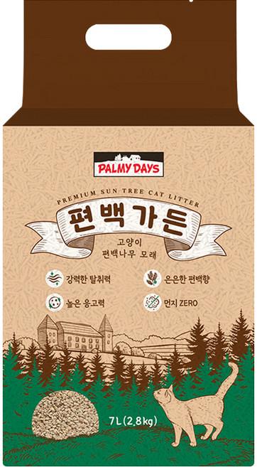 파미데이즈 고양이 편백가든 편백나무 모래, 2.8kg, 1개, 편백향