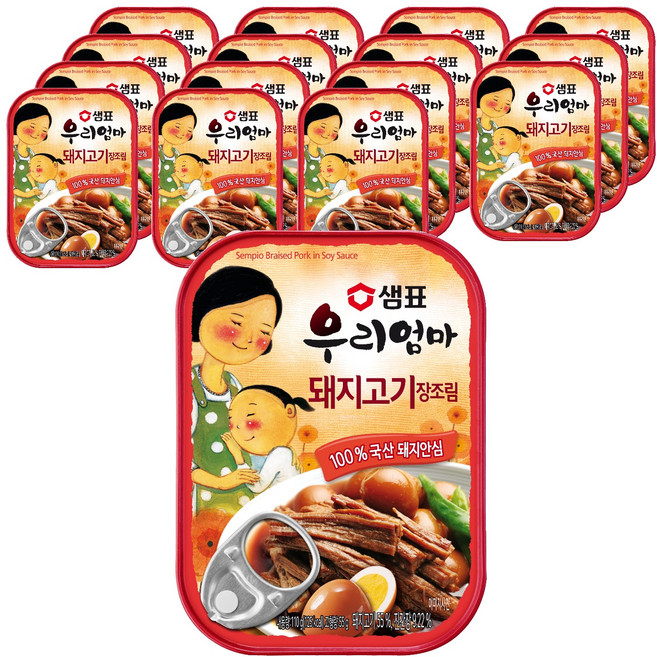 샘표 우리엄마 돼지고기 장조림, 110g, 16개
