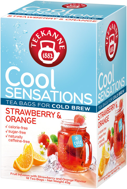 티칸 쿨 센세이션 스트로베리 앤 오렌지 아이스티, 2.5g, 18개입, 1개